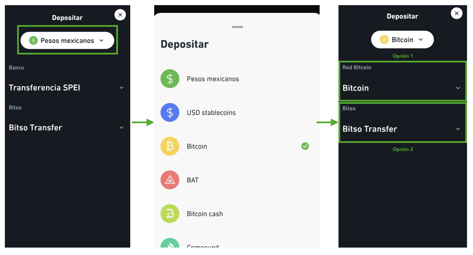 Deposita criptomonedas desde la app – Centro de Ayuda