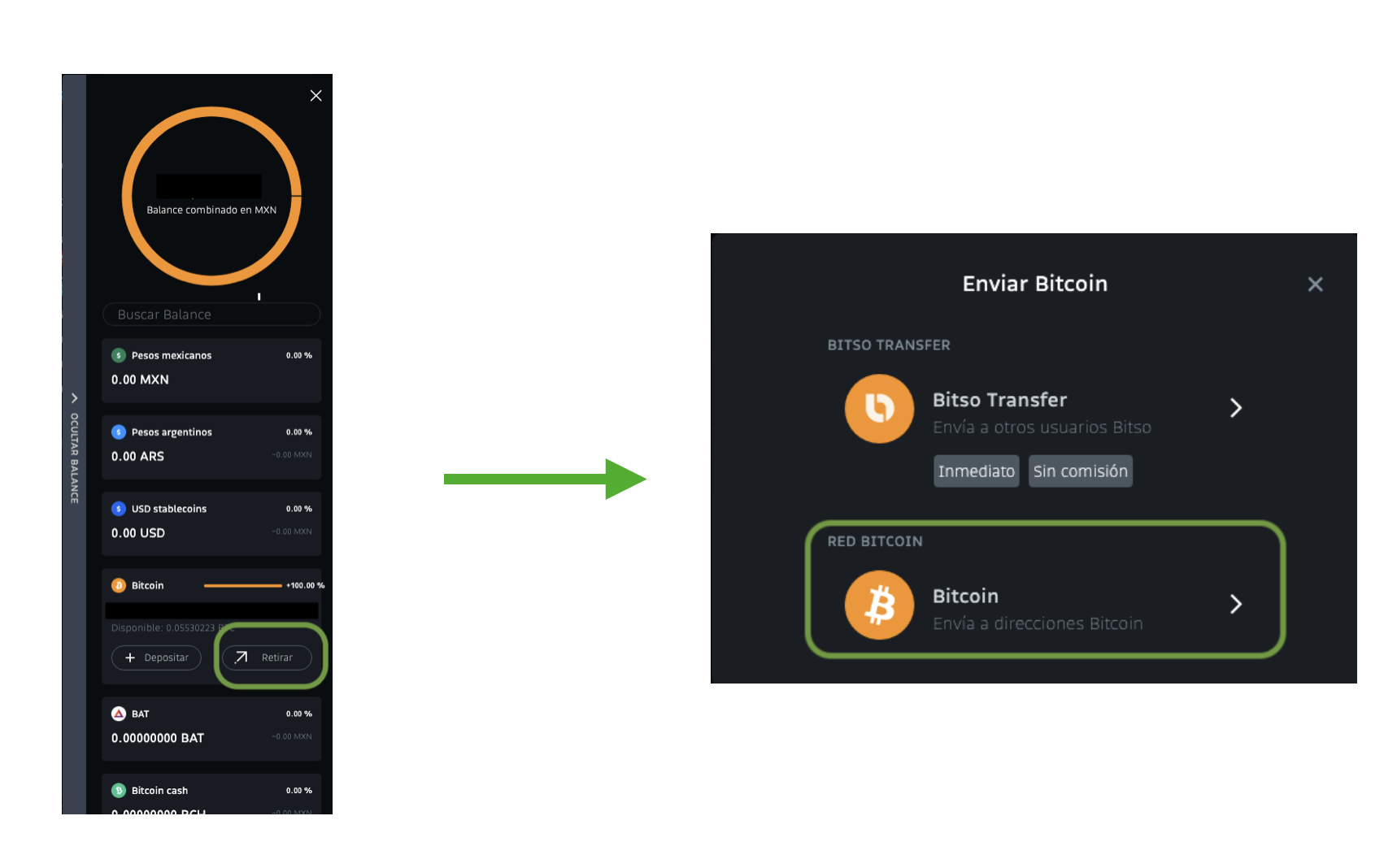 Retira criptomonedas a otra billetera desde Bitso Alpha – Centro de Ayuda