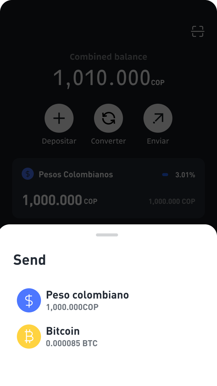 Retira pesos colombianos desde la app de Bitso – Centro de Ayuda