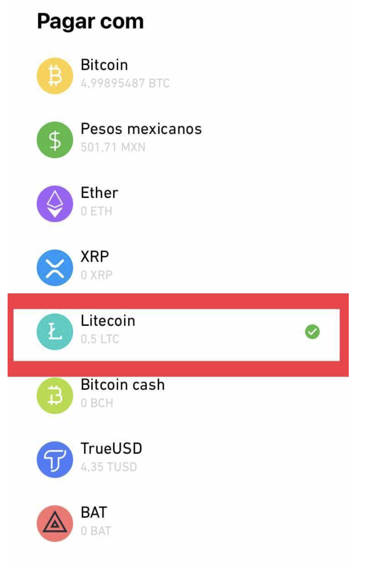 Como selecionar litecoin na carteira Bitso para converte-lá em reais, Bitcoin ou outras criptomoedas